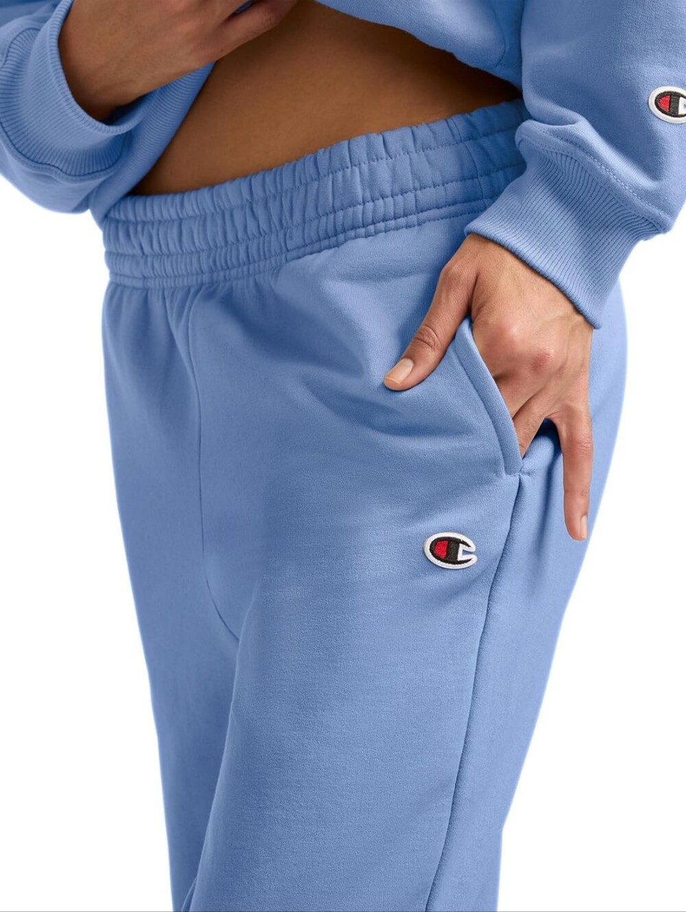 Champion Womens Light Blue Fleece Joggers - Picture 3 of 8